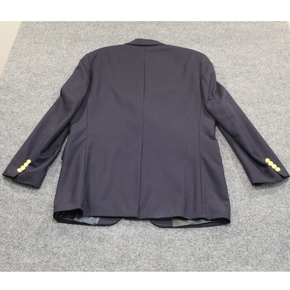 Vintage Chaps Ralph Lauren Mens Navy Blue 100% Wool‎ Blazer Gold Buttons 39R
